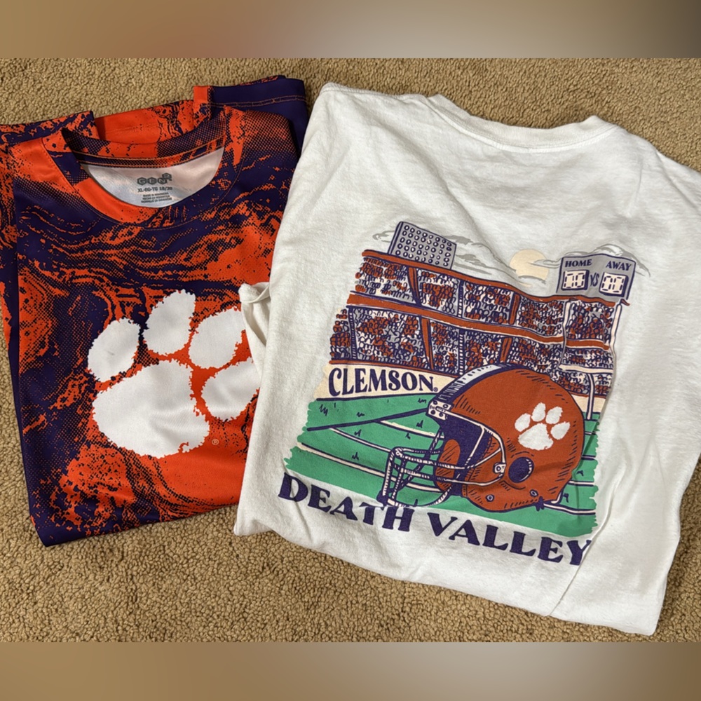 Kids Graphic T-Shirts - Orange and White/Clemson